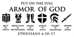 Armor of Truth, Righteousness, Faith, Salvation and the Word of God